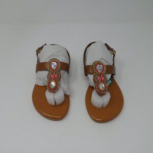 Girls Rampage Brown Thong Sandals "Lil Pasley" Style Size 12